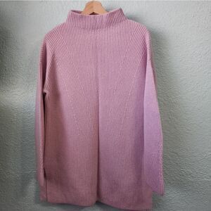 PURE COLLECTION wool cashmere blend  mockneck sweater